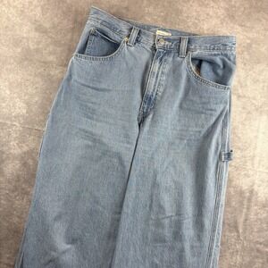Levis Jeans Womens 30 30x30 Blue High Waist Cinch Baggy Flare Y2K Vintage